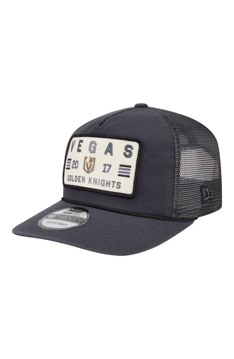 New Era Men's New Era Charcoal Vegas Golden Knights Washed Patch 19TWENTY Trucker Adjustable Hat, Main, color, Charcoal