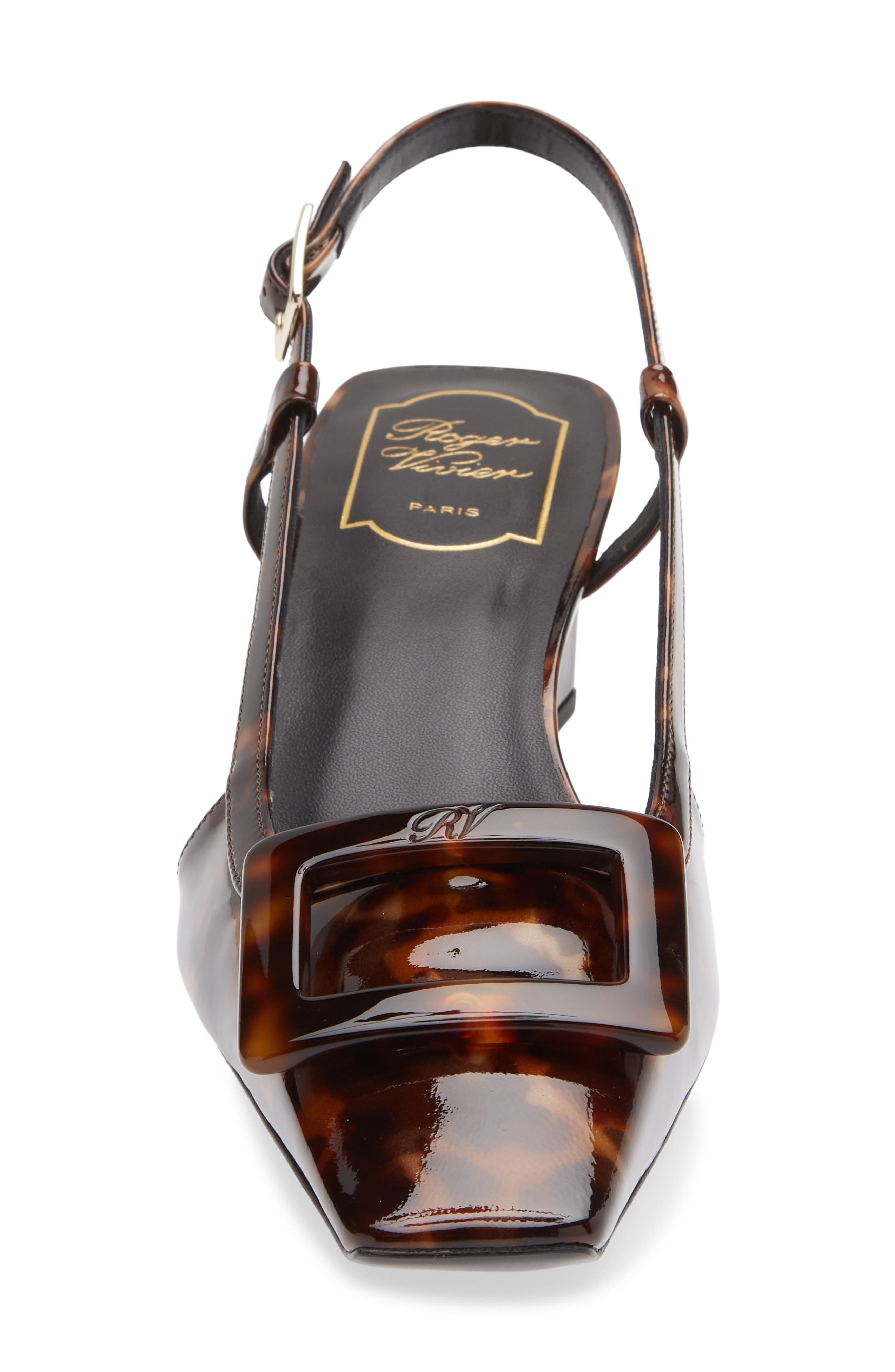 Belle Vivier Patent Leather Slingback Pump, Alternate, color, MARRONE AFRICA