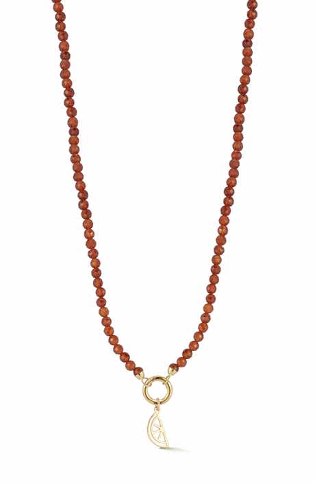 Ember Fine Jewelry 14K Yellow Gold Citrus Charm Beaded Necklace