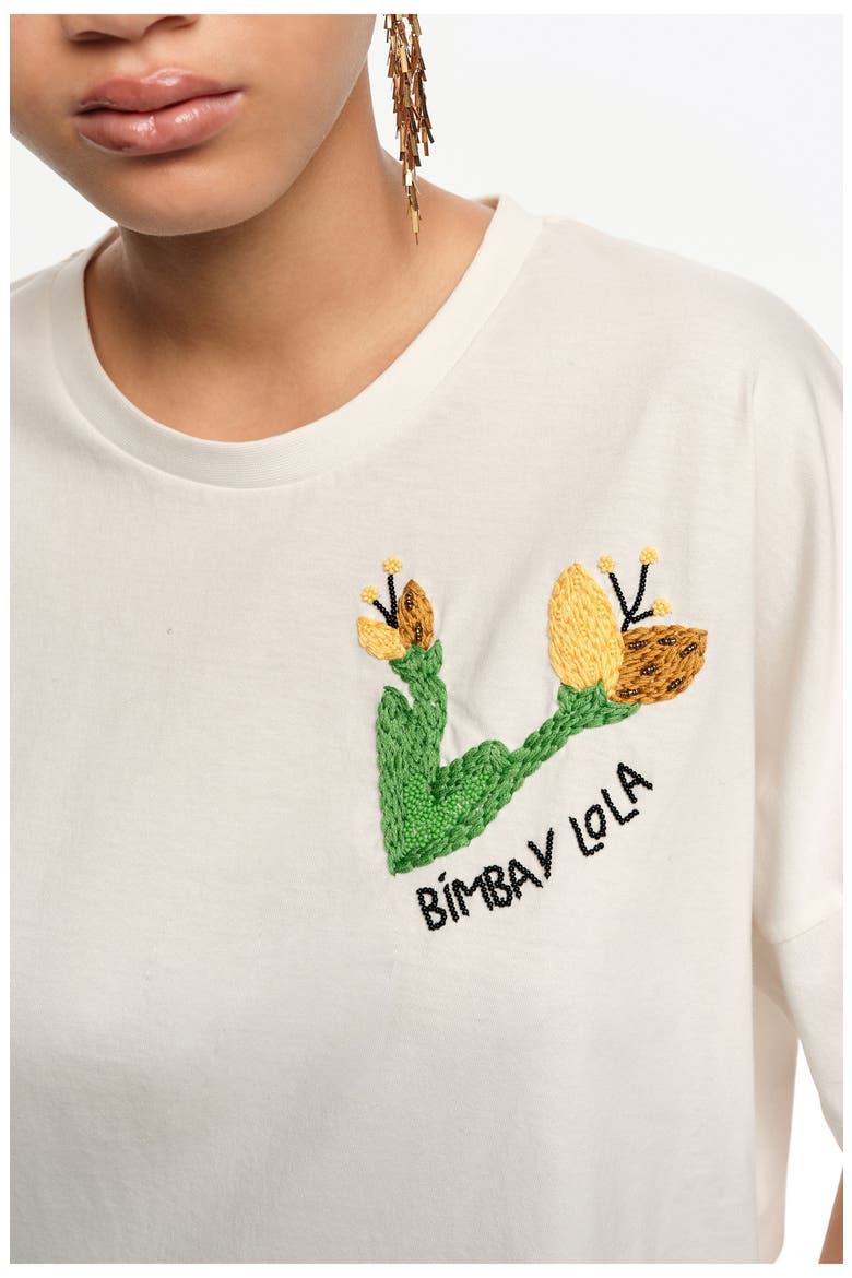 Hand Embroidered Logo T-Shirt, Alternate, color, IVORY