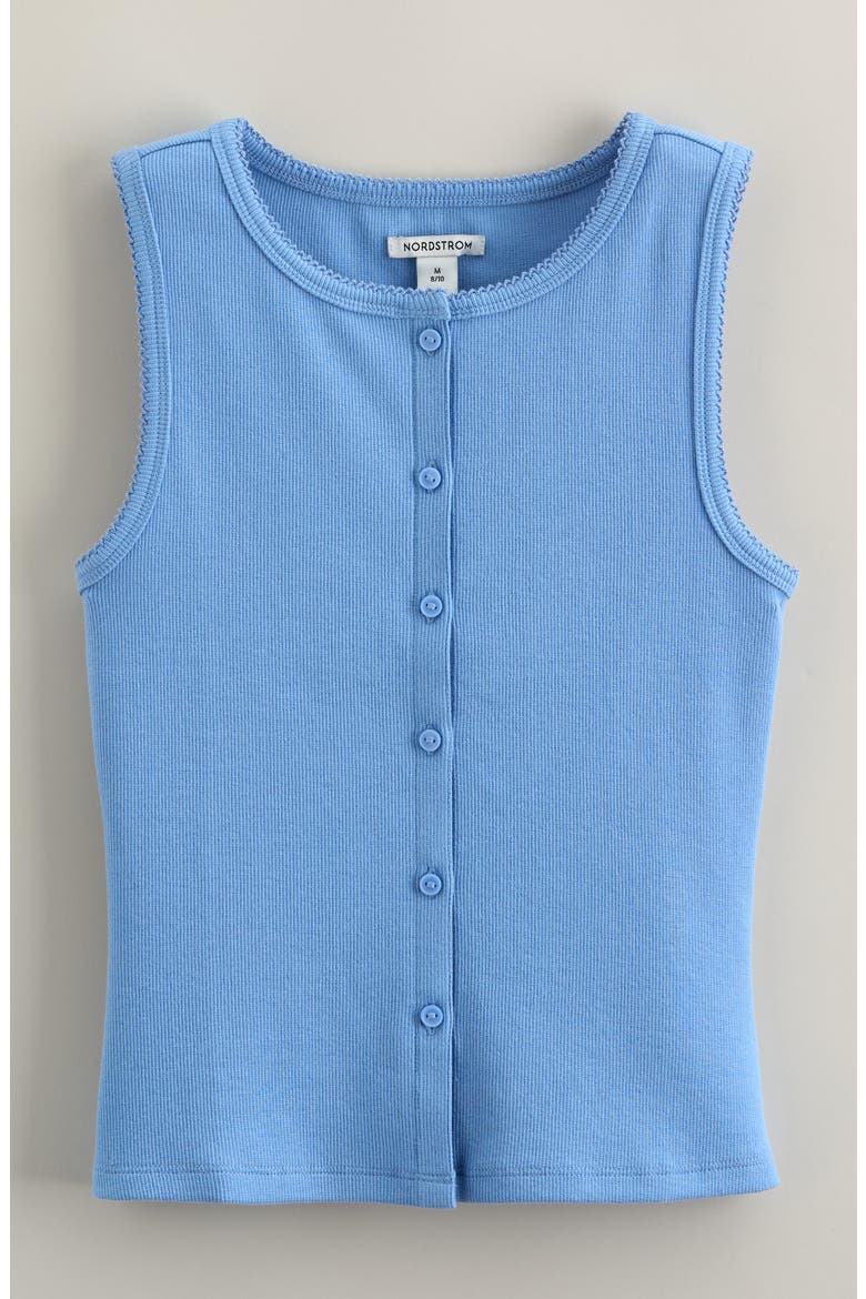 Kids' Stretch Cotton Rib Tank, Main, color, BLUE ROBBIA