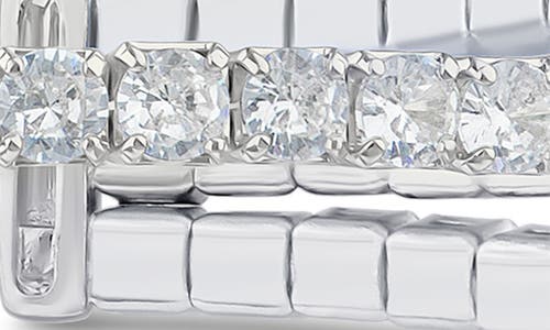 Cz By Kenneth Jay Lane Cubic Zirconia Triple Row Flex Cuff Bracelet In Clear Silver