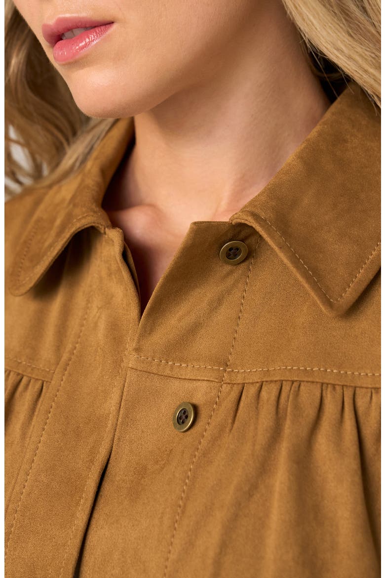 Puff Sleeve Laser Cut Jacket, Alternate, color, CARAMEL