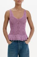 MANGO Crochet V-Neck Top