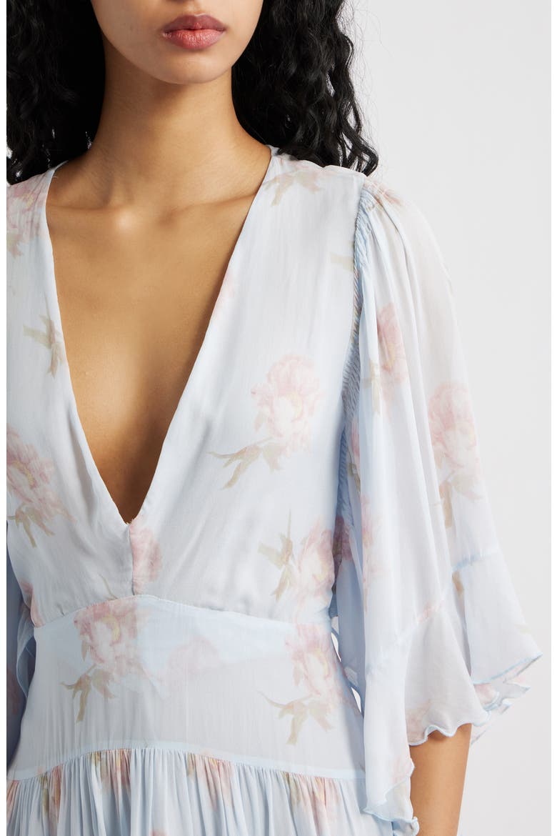 Auralie Floral Long Sleeve Minidress, Alternate, color, BLUE ROAN