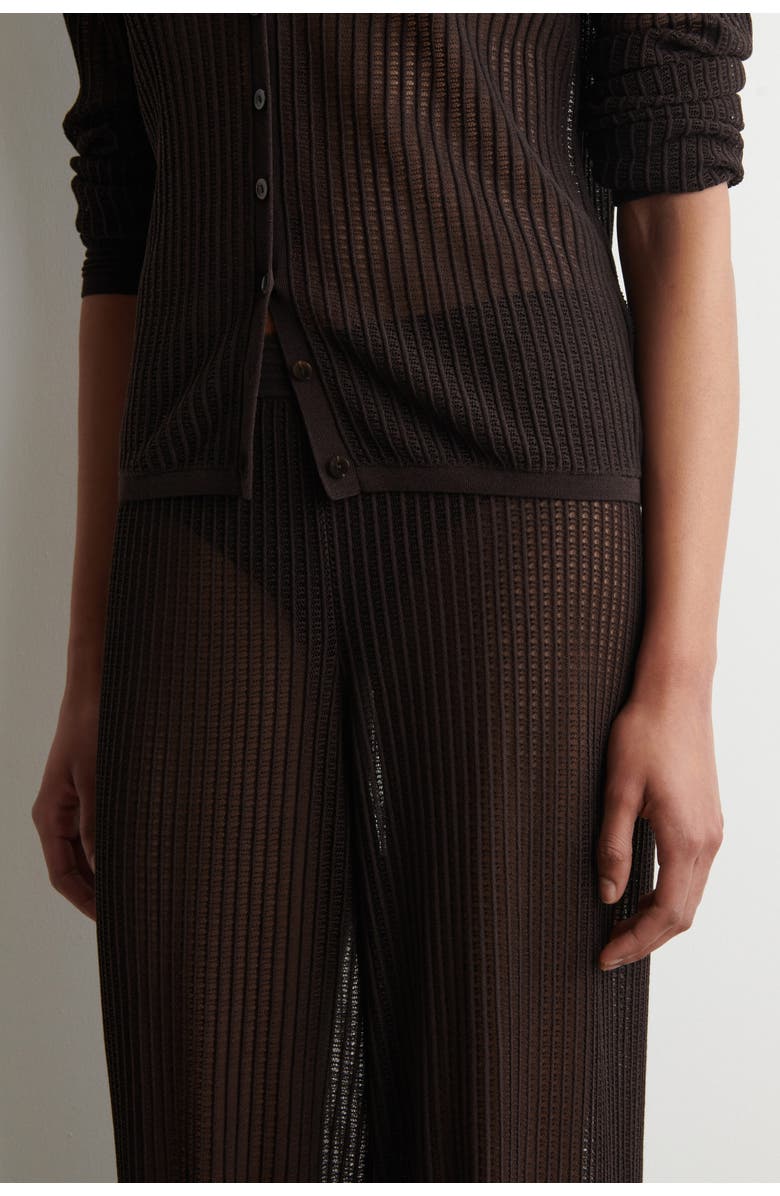 COS Ribbed Open-knit Trousers, Alternate, color, Brown