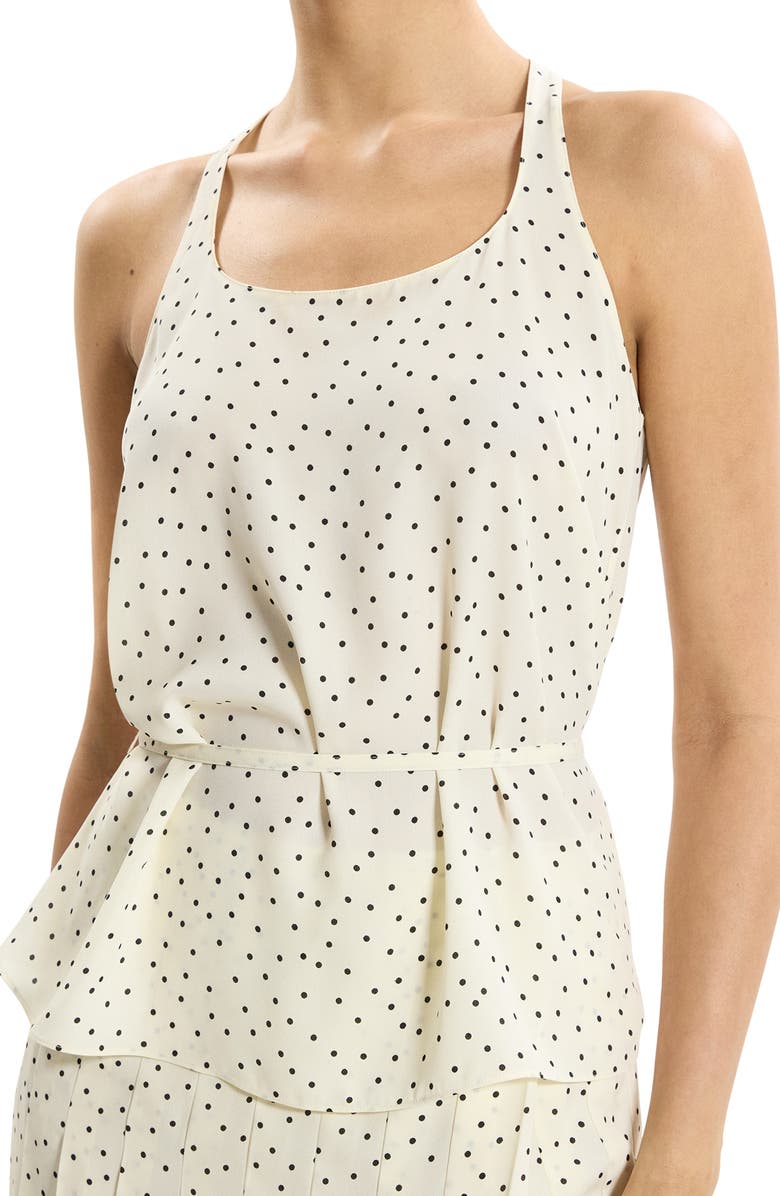 Theory Dot Print Belted Tank Top, Alternate, color, Ivory Multi