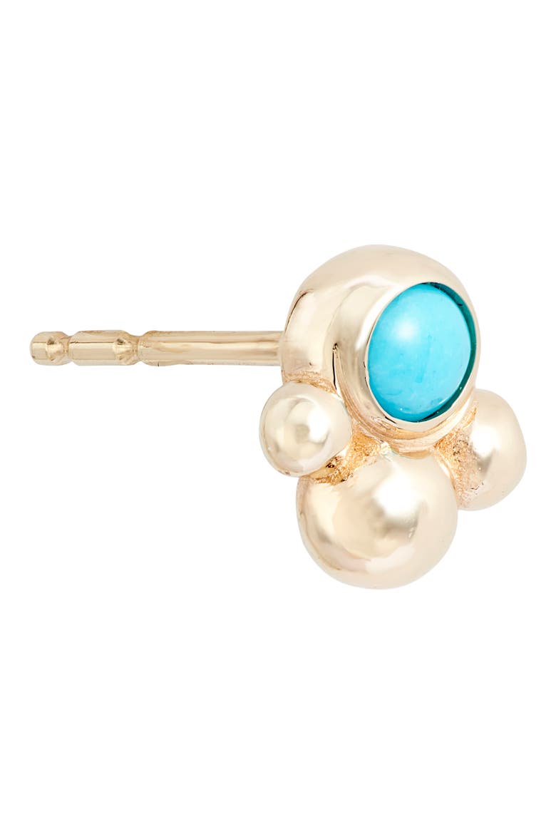 Bonheur Bubbling Brook 14K Gold Stud Earrings, Alternate, color, YELLOW GOLD/ BLULE