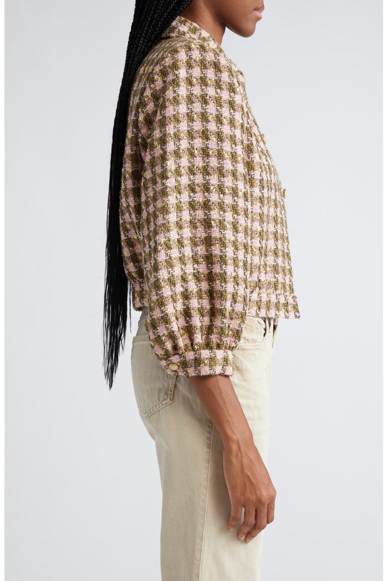 Bridges Tweed Crop Jacket, Alternate, color, ARMY/LT PINK MULTI