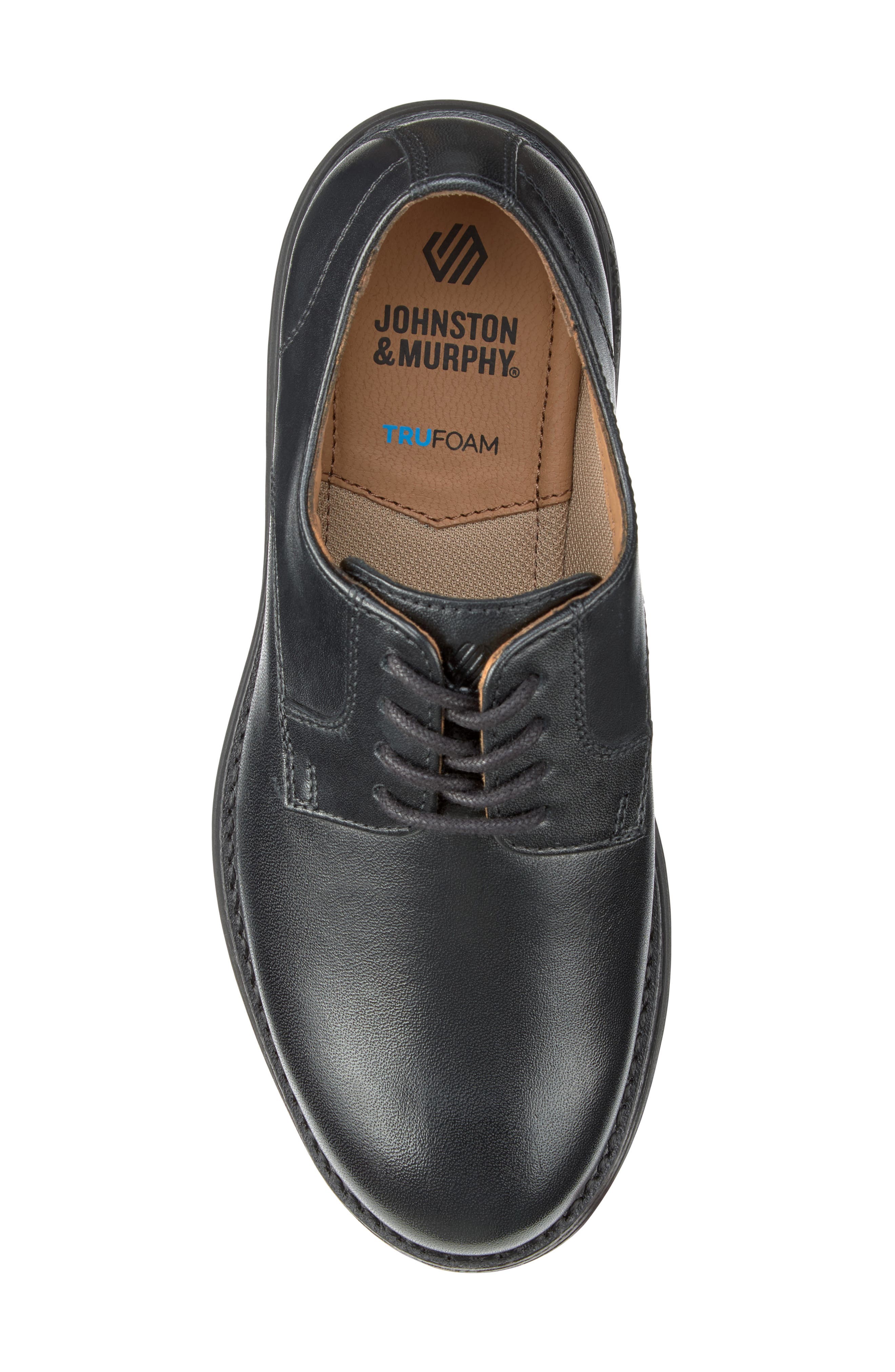 Johnston & Murphy Kids' Upton Plain Toe Derby, Alternate, color, Black Full Grain