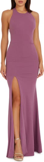 Dress The Population Women's Paige Halter Gown - Blue - Size L - Navy
