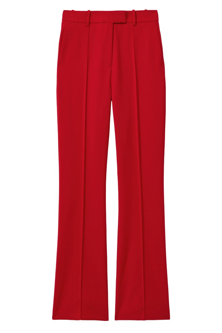 Millie Pleated Wool Blend Pants, Alternate, color, RED