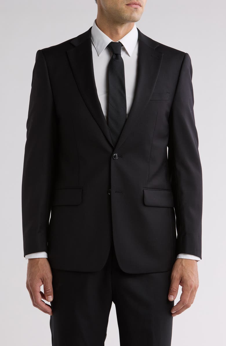Calvin Klein Black Slim Stretch Suit Jacket, Main, color, Black