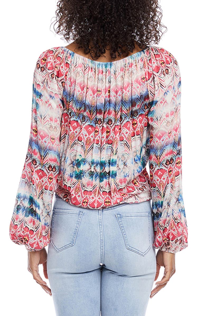 Karen Kane Printed Tie Front Top, Alternate, color,