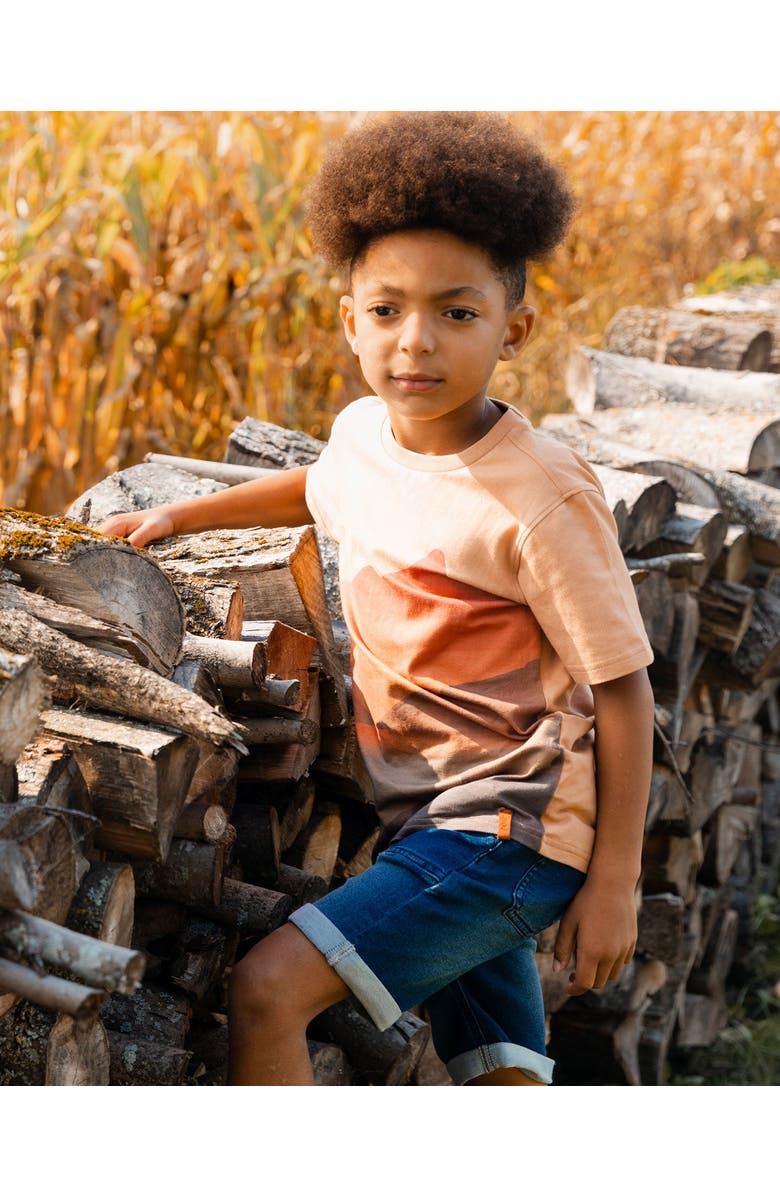 Deux par Deux Boy's French Terry Denim Short Dark Denim Blue, Alternate, color, 