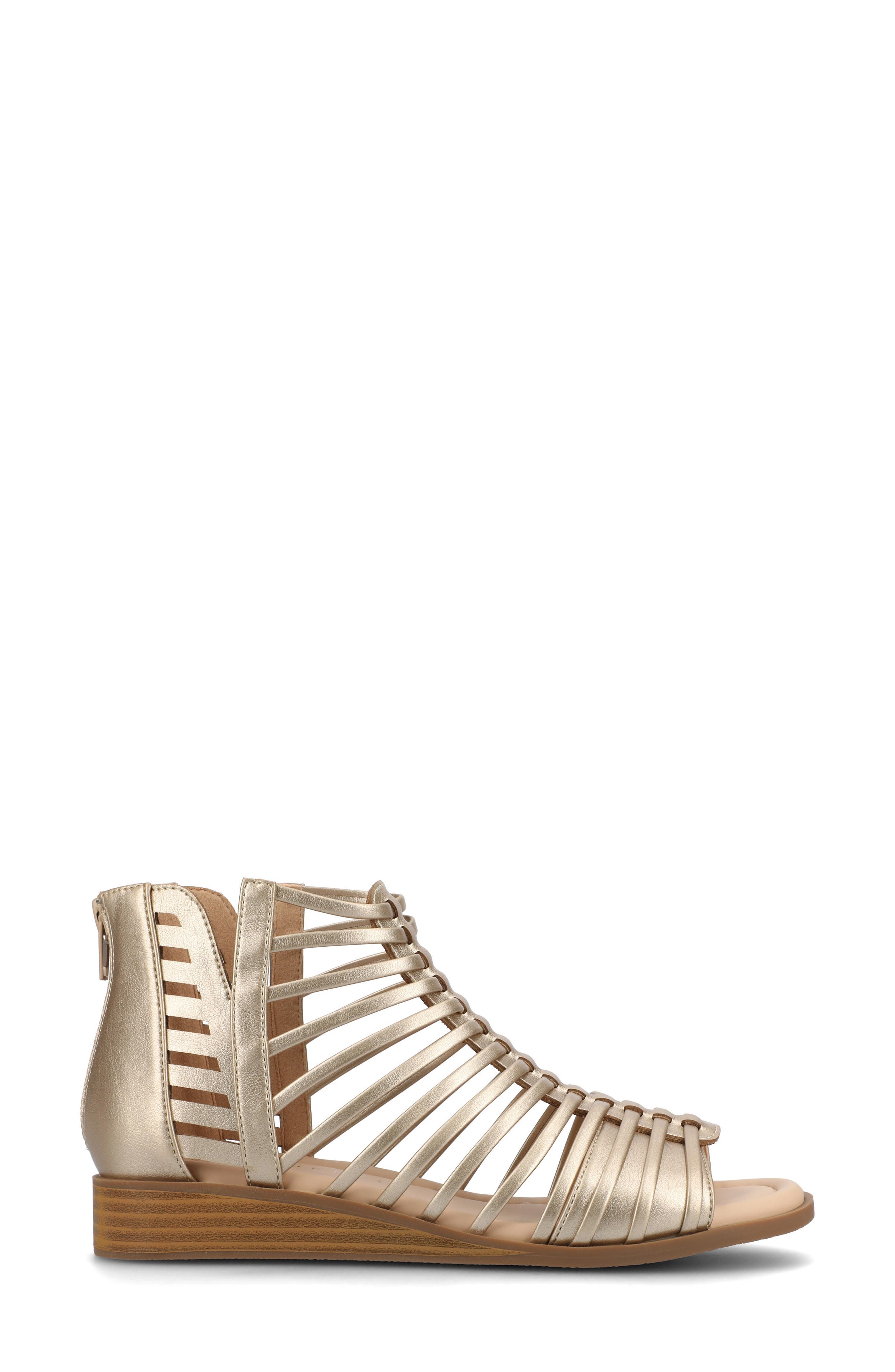 Journee Collection JOURNEE Delilah Sandal, Alternate, color, Champagne