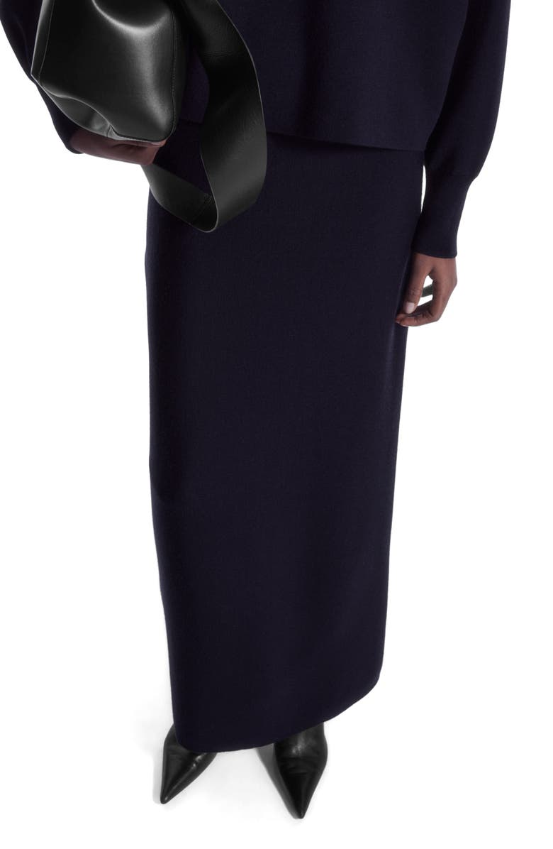 COS Column Double Faced Wool Maxi Skirt, Main, color, 