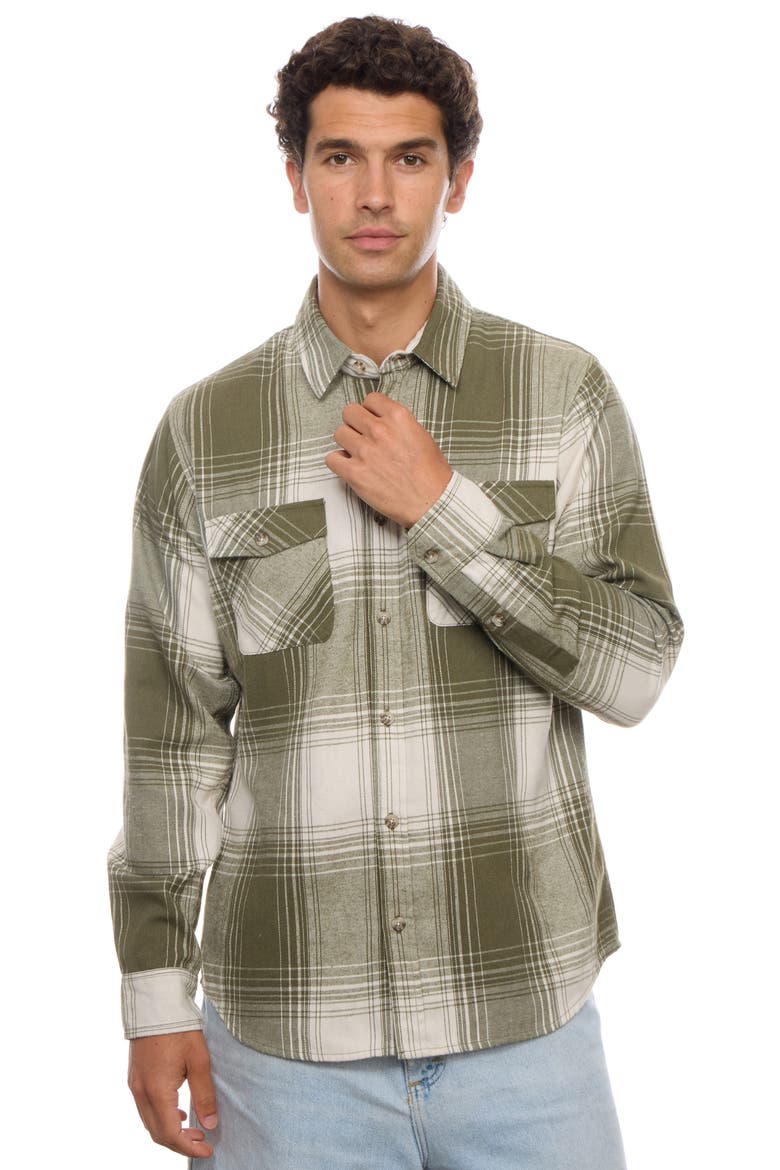 Flannel Shirt, Alternate, color, SAGE