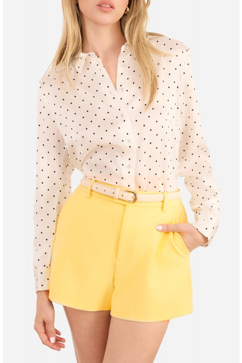 Crosby Silk Charmeuse Button-Up Shirt, Main, color, PIN DOT