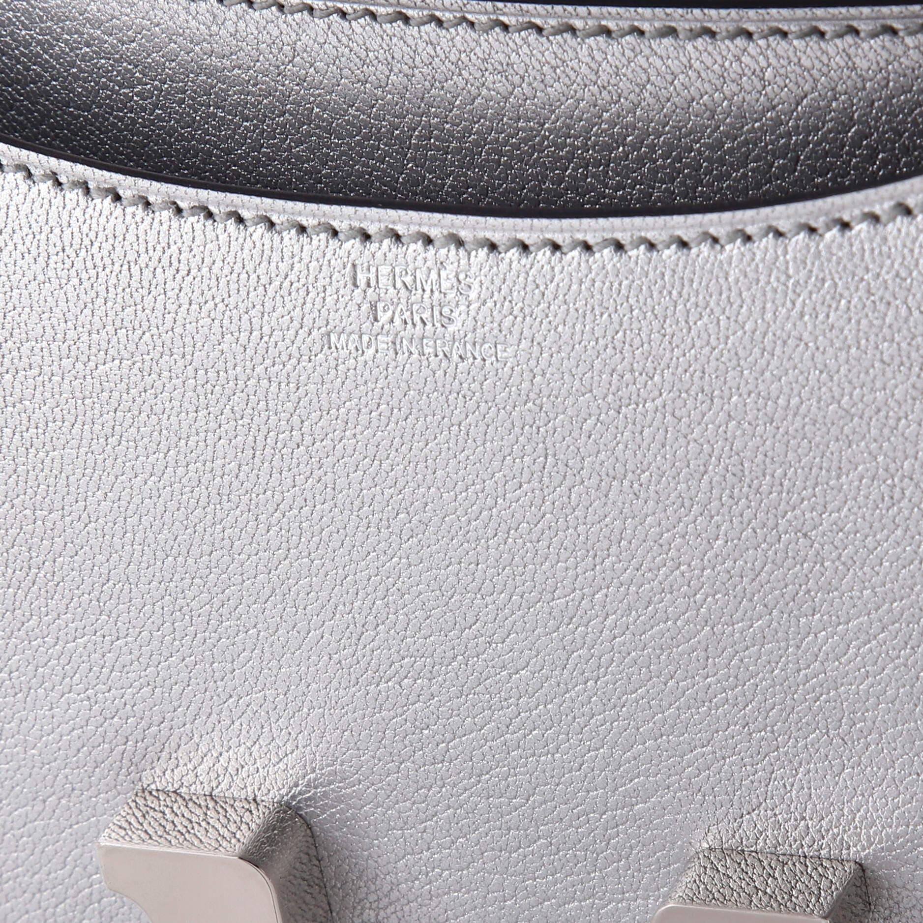 Pre-Owned Hermes Constance NM Bag Metallic Chevre Chamkilight 18, Alternate, color, Gris Argente