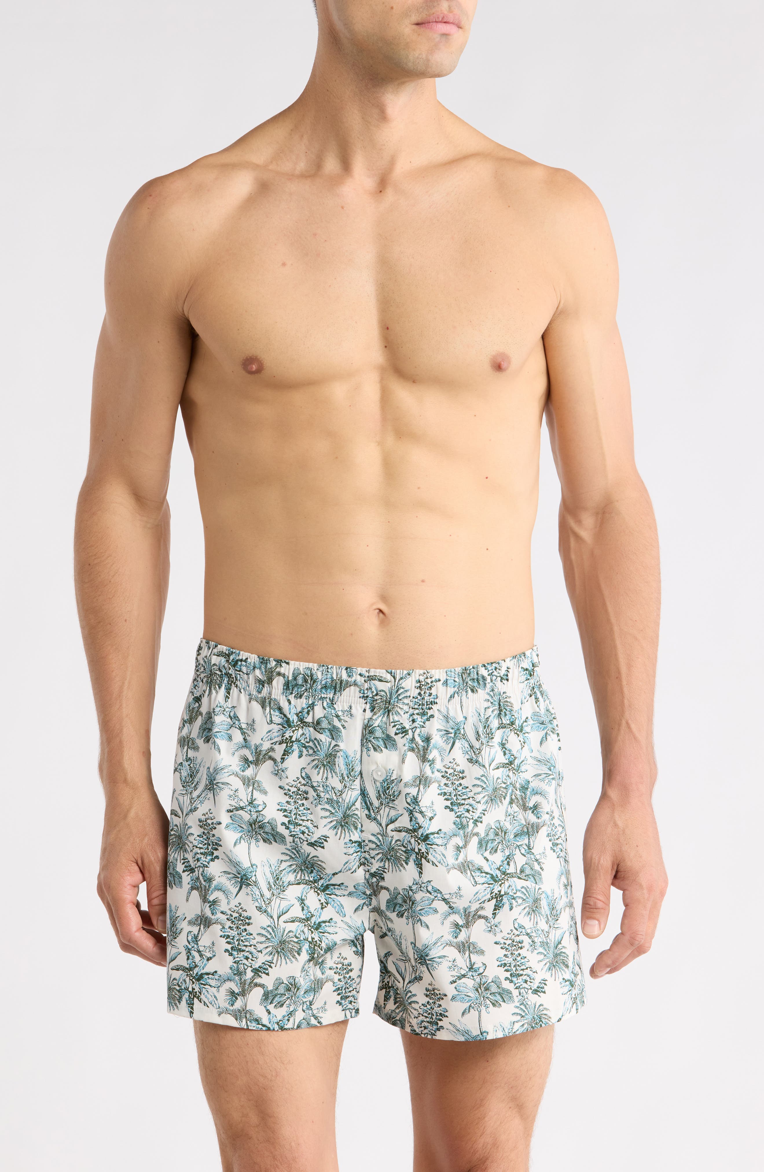 WHITE- GREEN TROPICAL TOILE