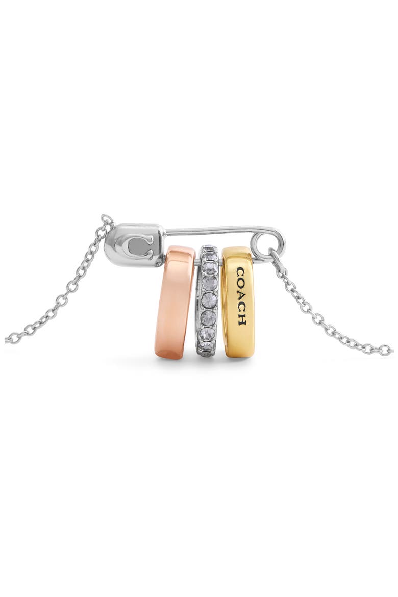 Safety Pin Rondelle Pendant Necklace, Alternate, color, TRITONE