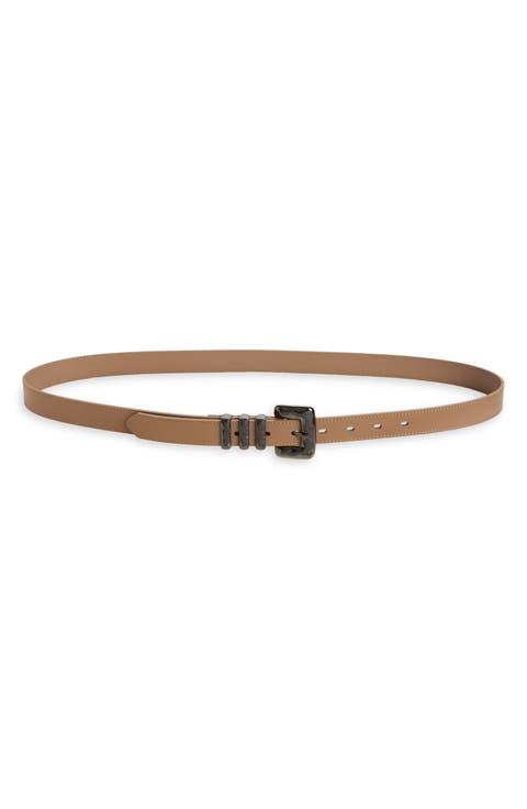 Molten Buckle Leather Belt