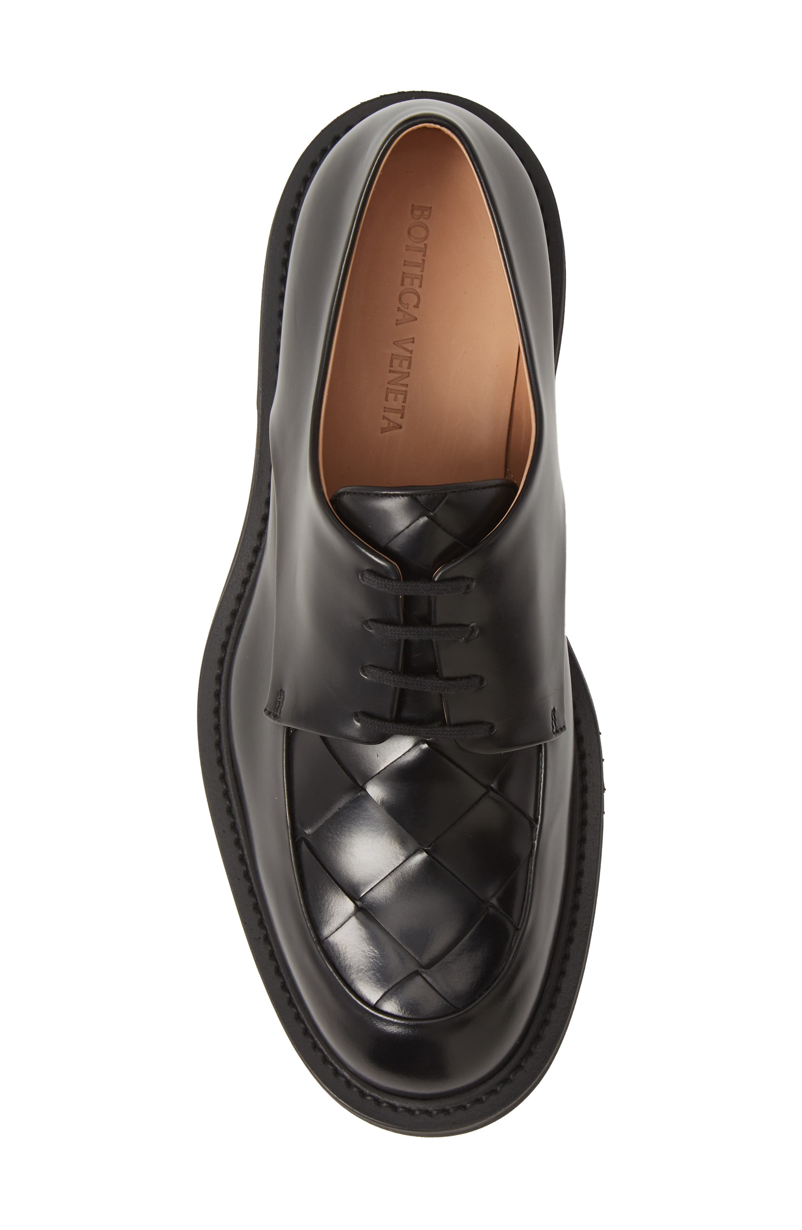 Bottega Veneta Woven Moc Toe Derby, Alternate, color, 