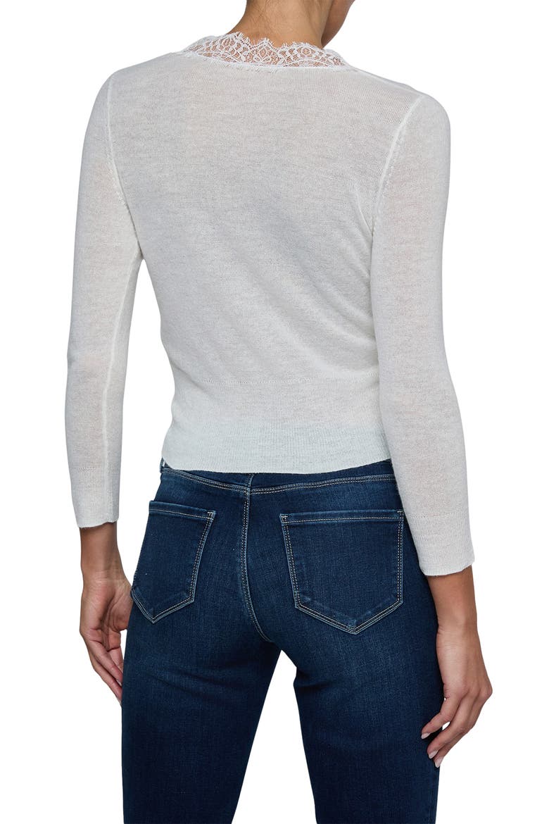 Eluna Lace Detail Cardigan, Alternate, color, IVORY