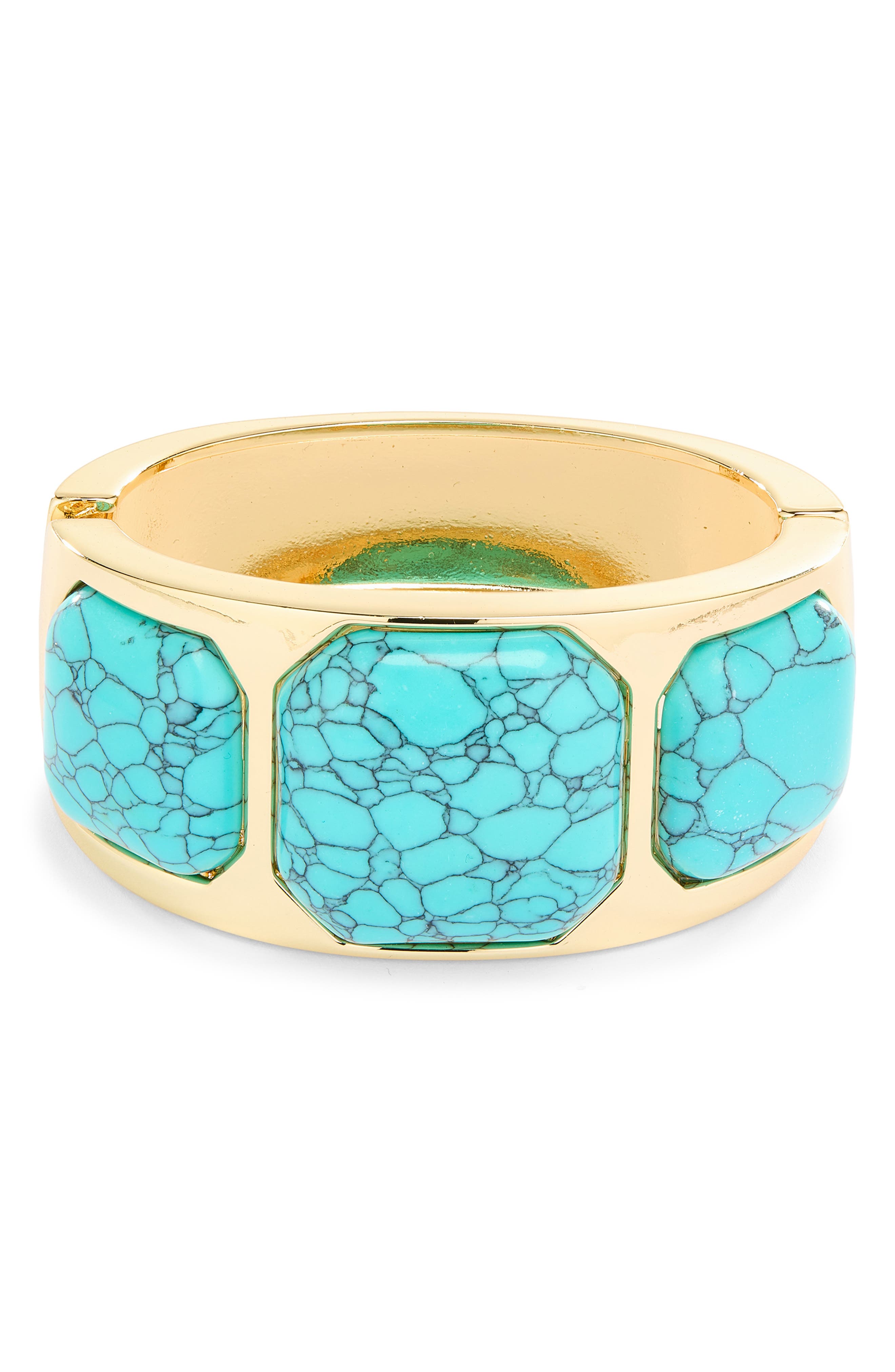 NATASHA Stone Hinged Bangle Bracelet