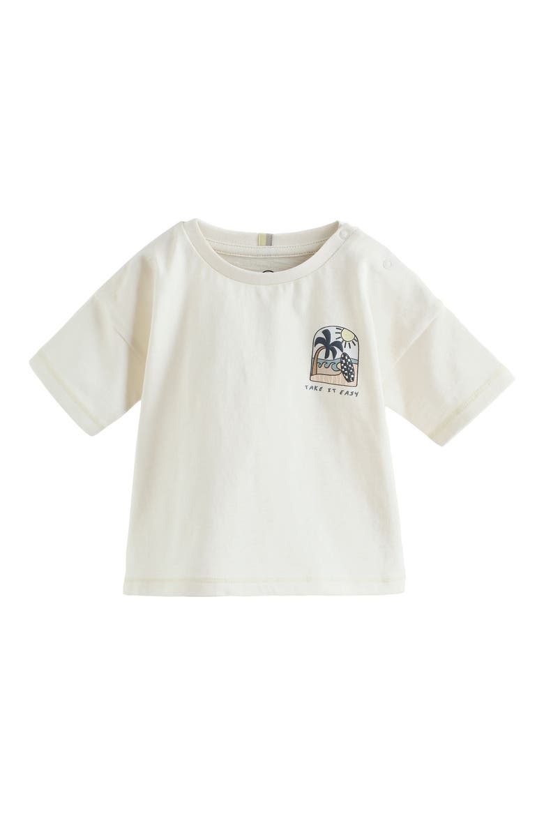 Palm Graphic Cotton T-Shirt & Shorts Set, Alternate, color, GREY