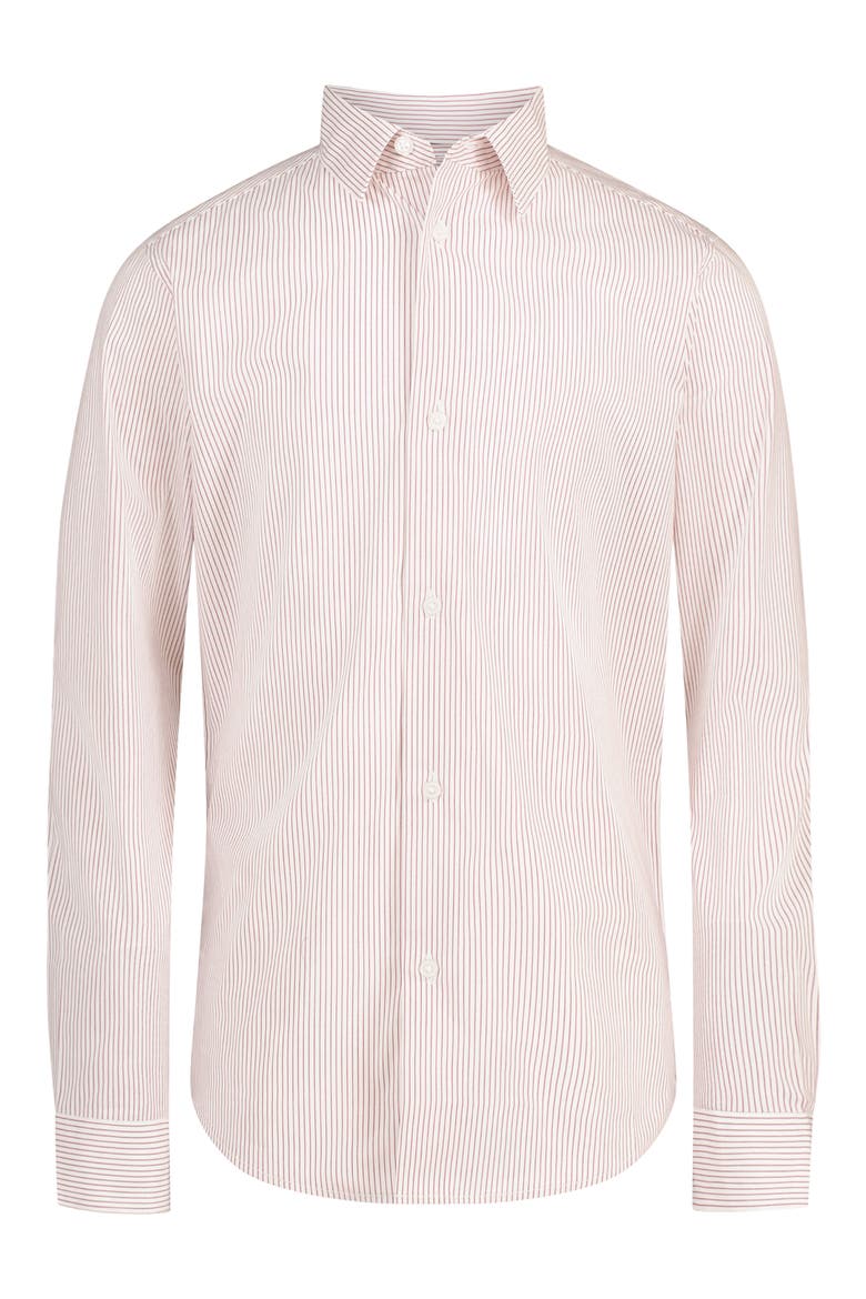 Pinstripe Poplin Dress Shirt, Main, color, DK RED