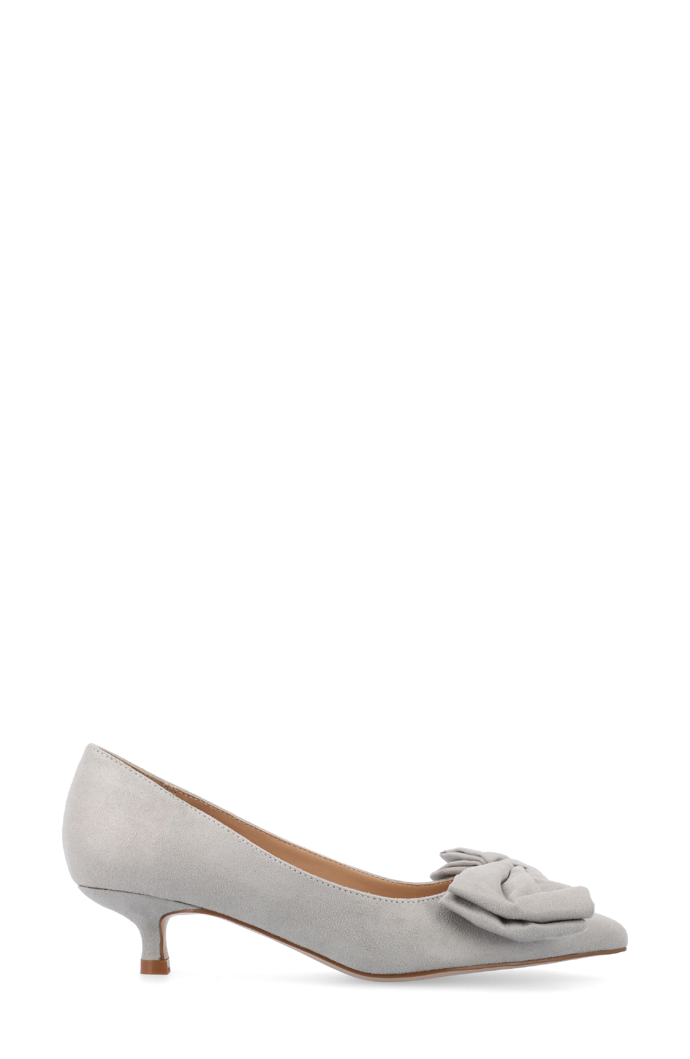 Journee Collection JOURNEE Orana Bow Kitten Heel Pump, Alternate, color, Grey