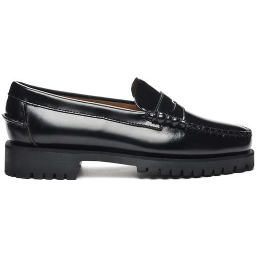 Sebago Black Slip-on Loafers With Lug Sole