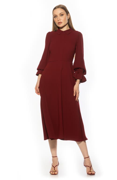 Alexia Admor Lana Fit & Flare Midi Dress In Burgundy