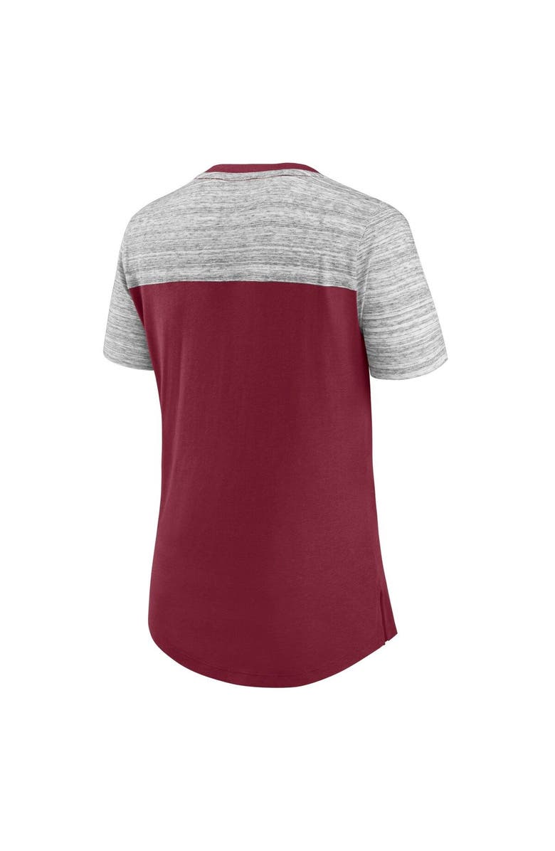 FANATICS Women's Fanatics Branded Burgundy/Heathered Gray Washington Commanders Close Quarters V-Neck T-Shirt, Alternate, color, 