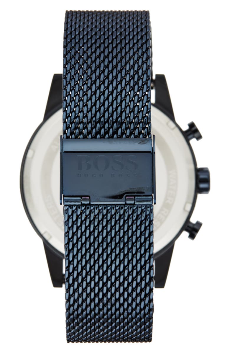 BOSS Navigator Chronograph Mesh Strap Watch, 44mm, Alternate, color, 