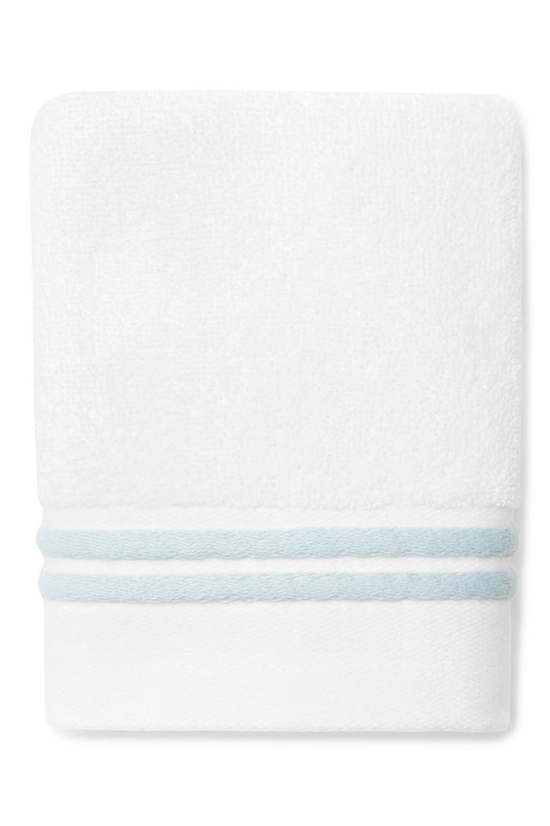 Aura Nuova Combed Cotton Washcloth, Main, color, WHITE/ AQUA