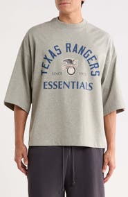 Fear of God Essentials x MLB Texas Rangers Merch Cotton Graphic T-Shirt