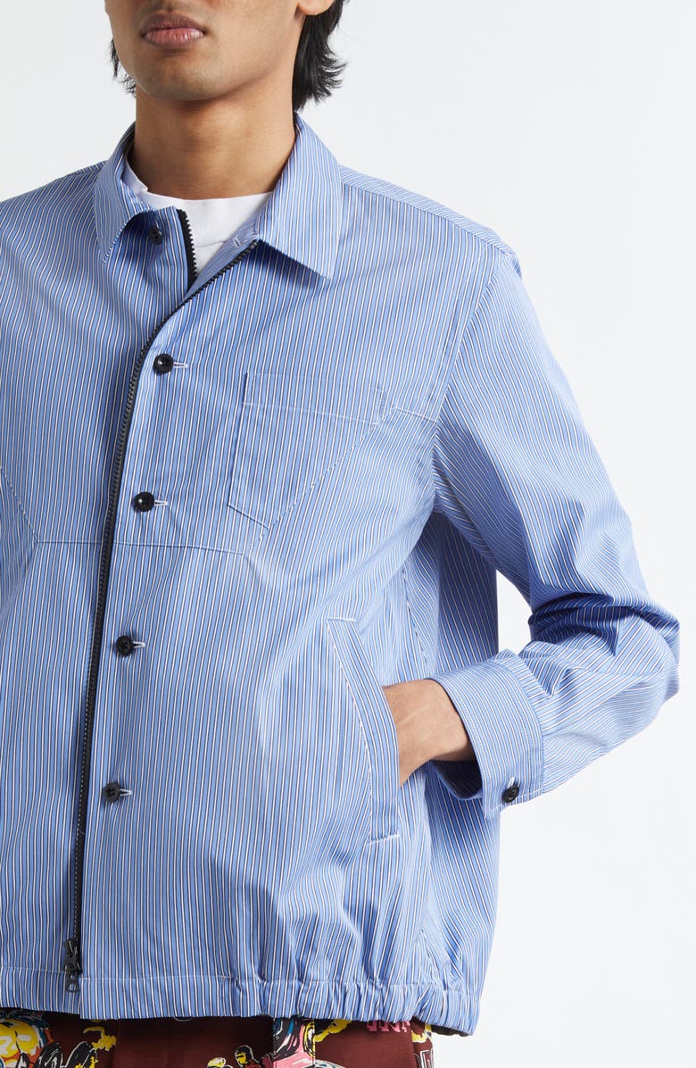 Sacai Stripe Cotton Poplin Shirt Jacket, Alternate, color, 