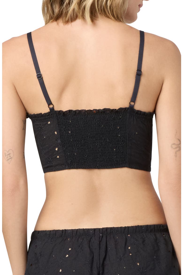 Embroidered Crop Cotton Top, Alternate, color, BLACK