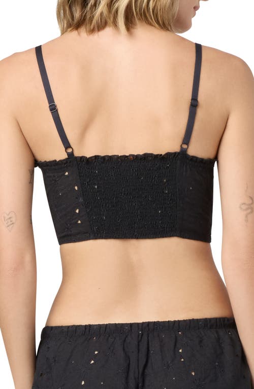 Florence By Mills Embroidered Crop Cotton Top In Black