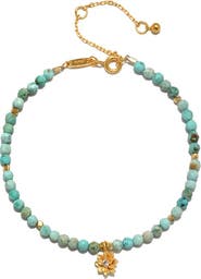 Satya Jewelry Turquoise Lotus December Birthstone Bracelet