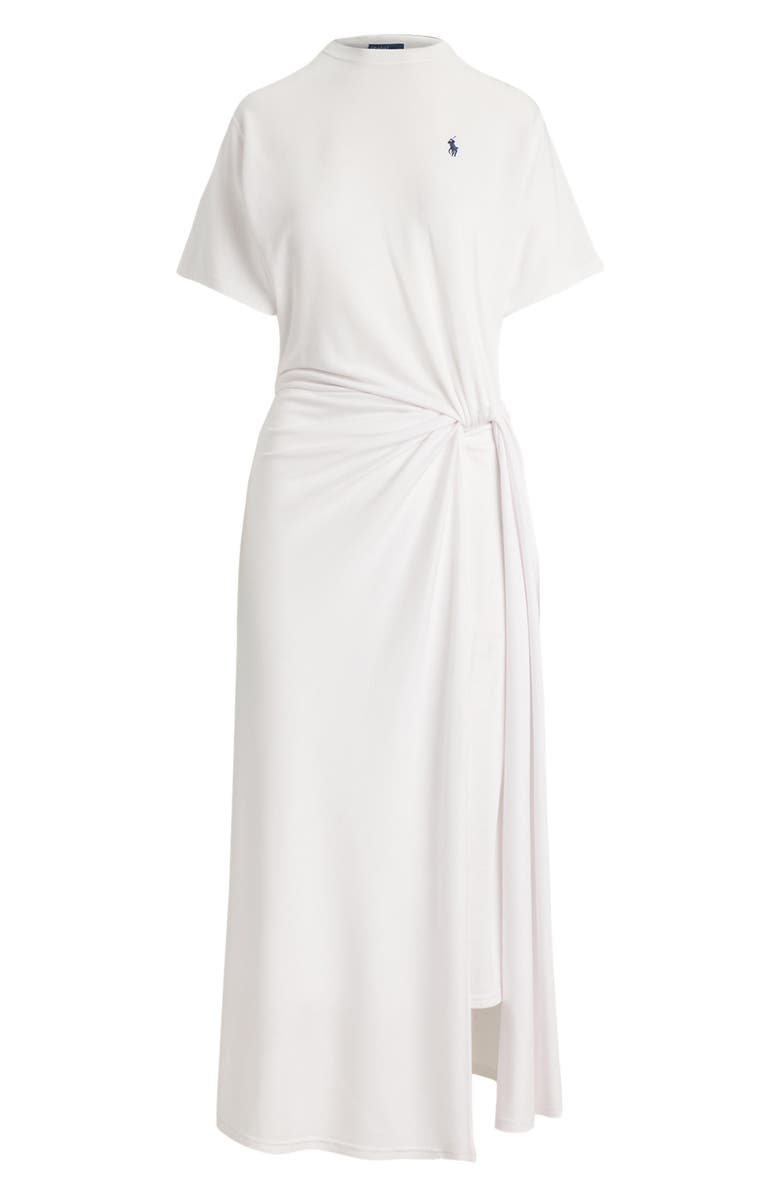 Polo Ralph Lauren Logo Detail Side Twist T-Shirt Dress, Alternate, color, White