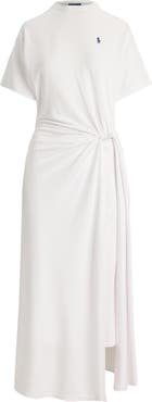 Polo Ralph Lauren Logo Detail Side Twist T-Shirt Dress