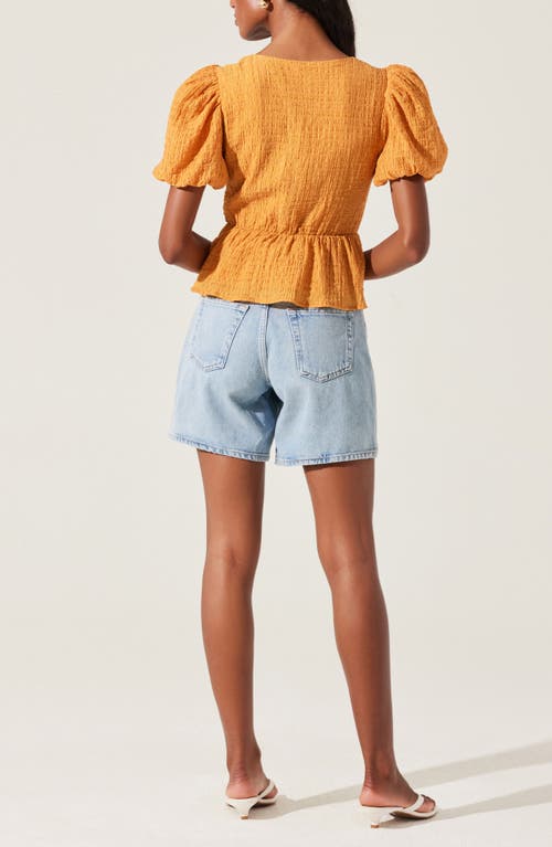 Astr The Label Mylah Puckered Top In Mustard