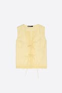Bimba y Lola Linen Sleeveless Lace Shirt