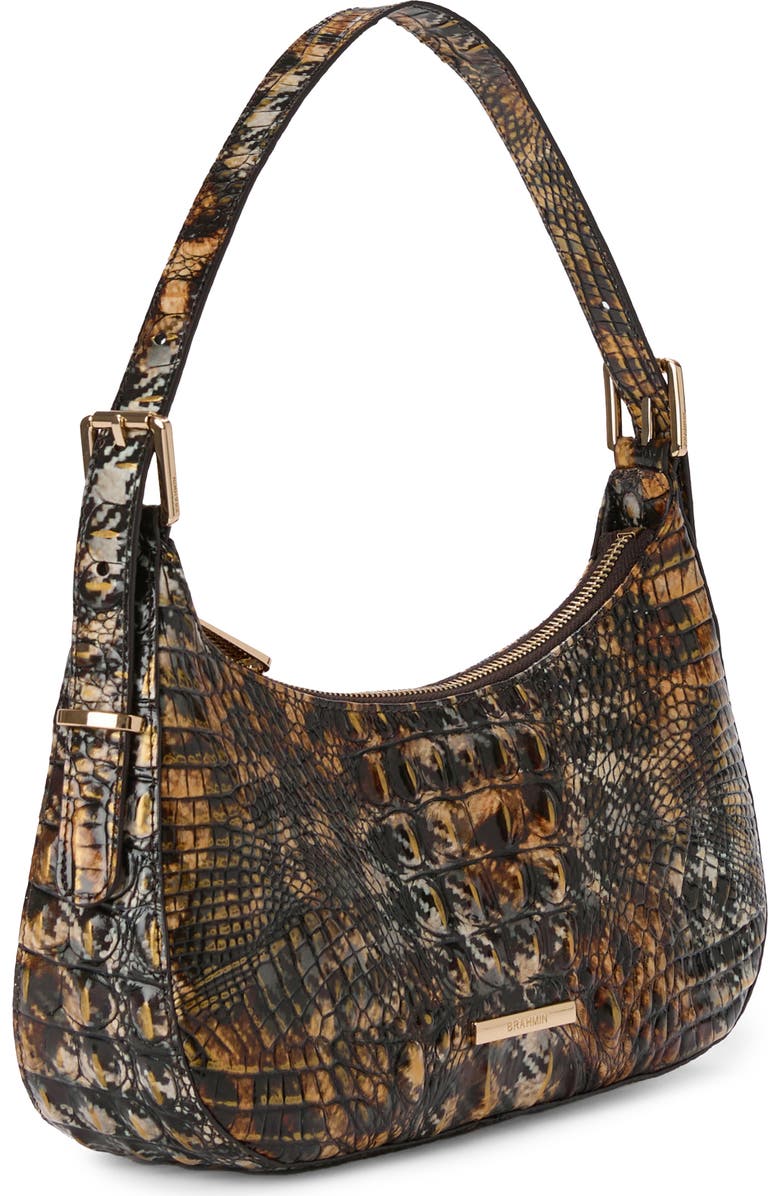Brahmin Kyrie Croc Embossed Leather Shoulder Bag, Alternate, color,