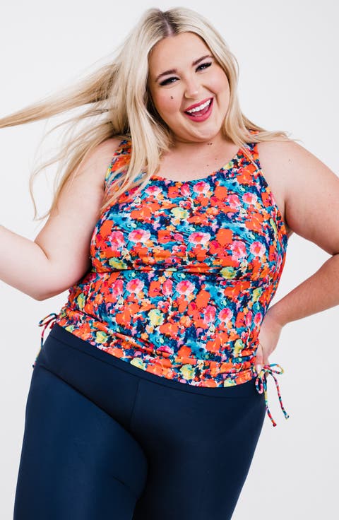 Plus Size Maya Tankini Swim Top With Built-in Bra