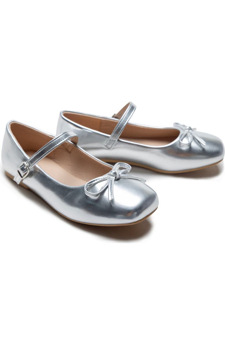 Tulleen Julietta Bow Flats, Alternate, color, Silver